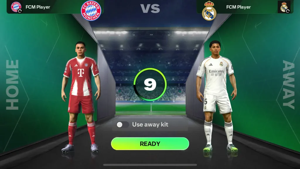 Advanced football gameplay and shooting mechanism in FC Mobile APK